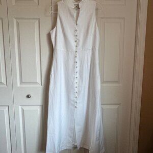 Tuckernuck Leighton Linen Maxi Dress, Size Large, White